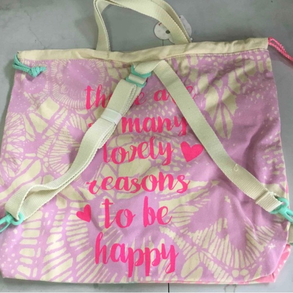 NWT Little Miss Matched Beach Tote Bag Backpack Pink - Picture 1 of 2